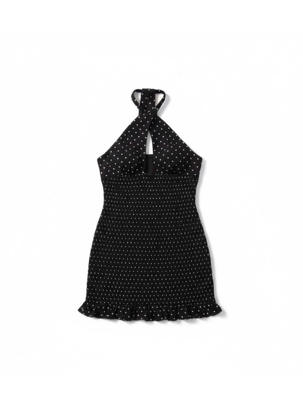 NWT Anthropologie Smocked Halter Mini Dress Mint Polka Dot Coquette - Picture 13 of 15